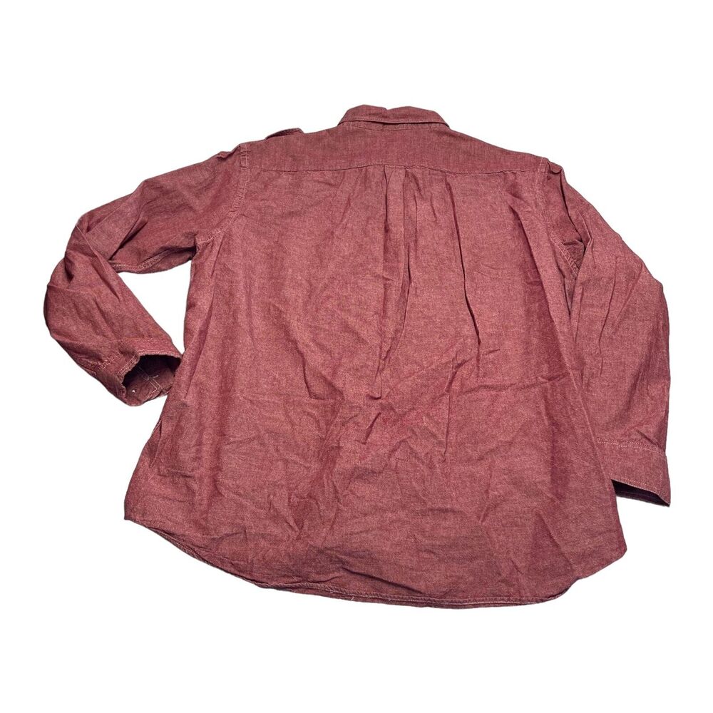 Club Room Shirt Men's XL Red 100% Cotton Classic Pleated Long Sleeve Button-Up - Picture 4 of 6